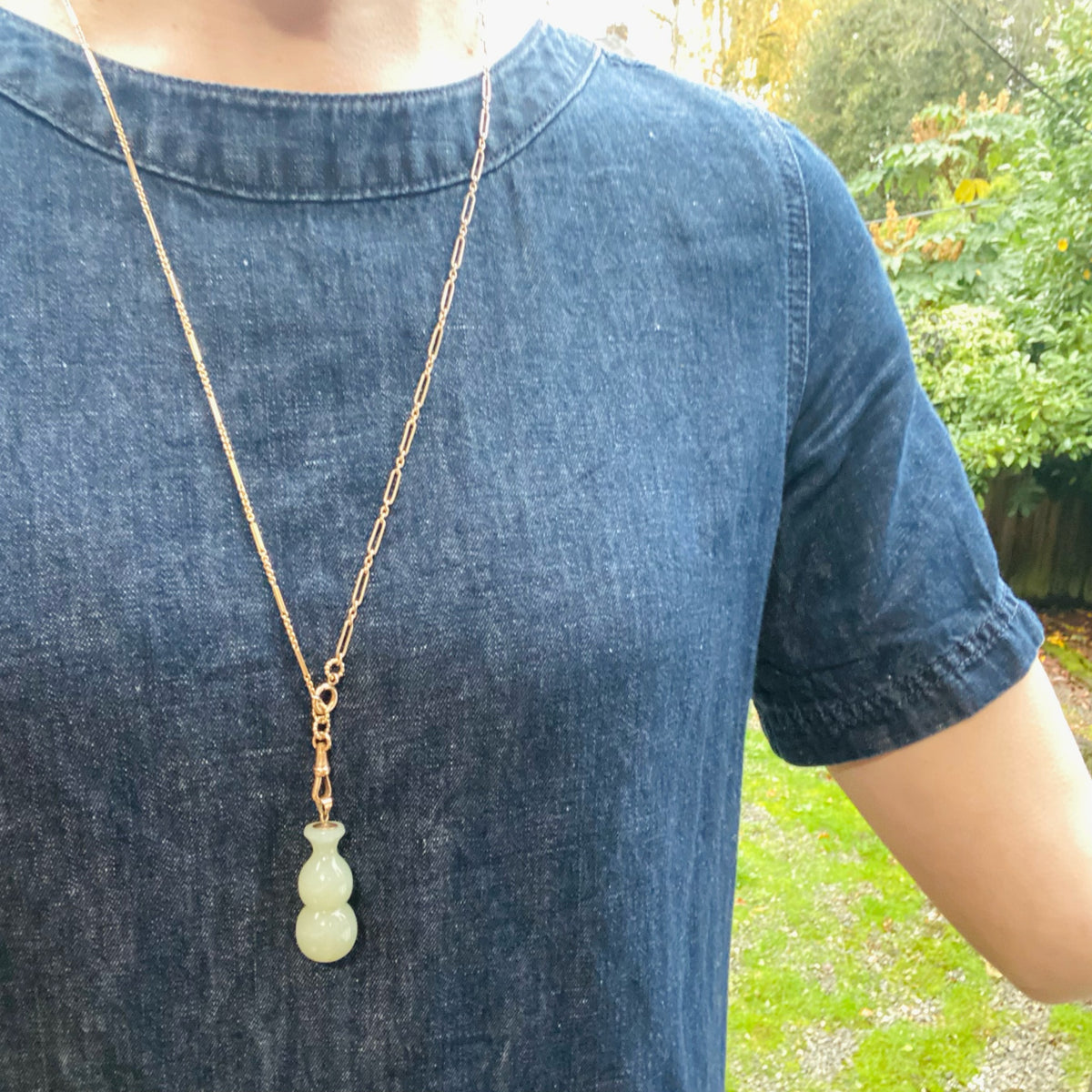 Curvaceous Beauty Carved Celadon Jade