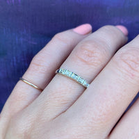 Stepped White Gold & Diamond Deco Wedding Band