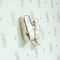 Silver Encased Baroque Pearl Studs