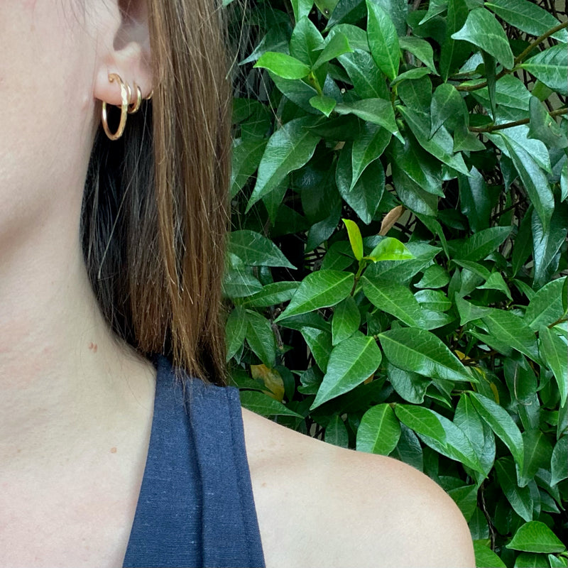 Glittering Gold Vintage Hoop Earrings