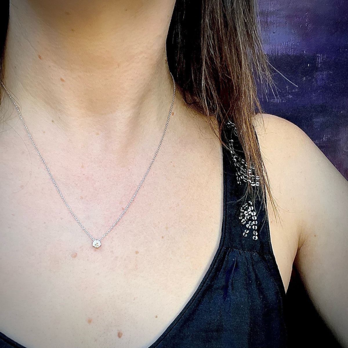 Old European Cut Diamond Pendant in White Gold by 720