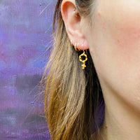 Twisted O Earrings with 22k Embellishment by brunet
