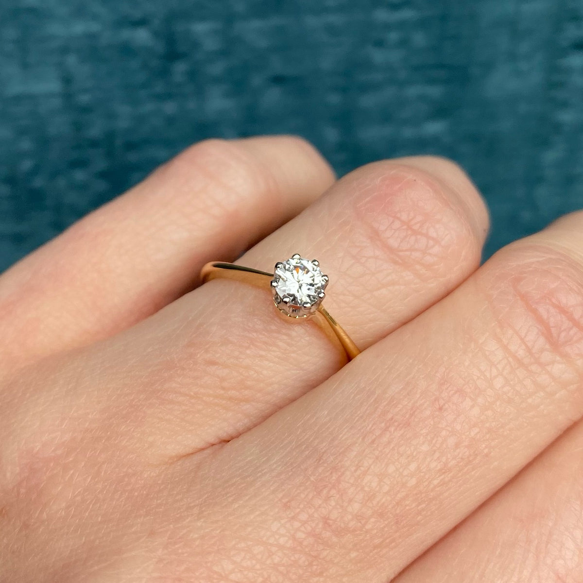Ideal Antique Diamond Solitaire Engagement Ring