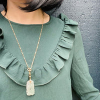 Ethereal Carved Jade Phoenix Pendant