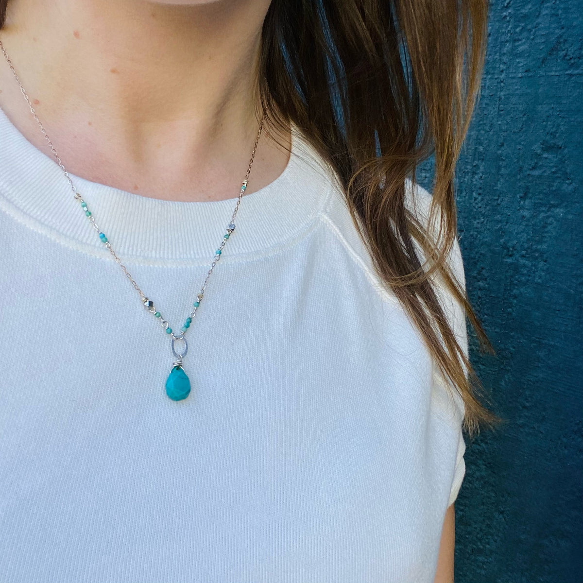 Sky Blue Turquoise Necklace by Brin