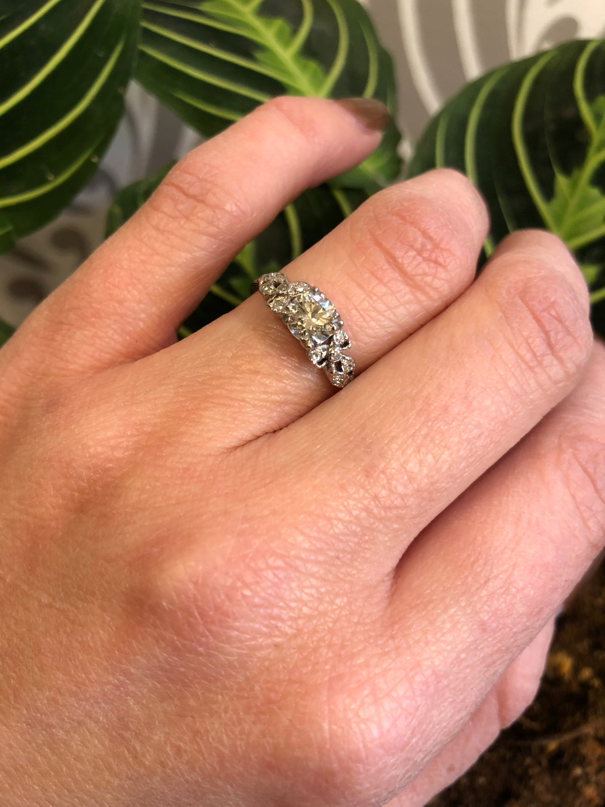 Unique Vintage Engagement Ring with Bows