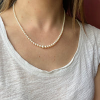 Princess Length Graduated Pearls with Pearl-Set Clasp