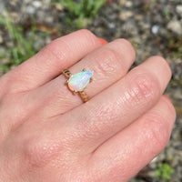 Polychromatic Vintage Opal Solitaire Ring by 720