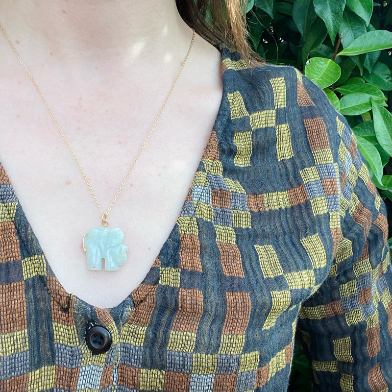 Jade Elephant Pendant