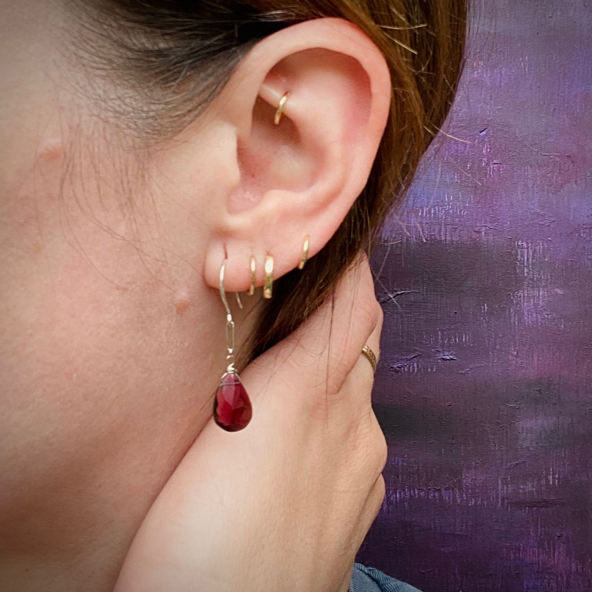 Garnet Drop Earrings by brunet