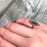 Antique Malachite and Pearl Ring