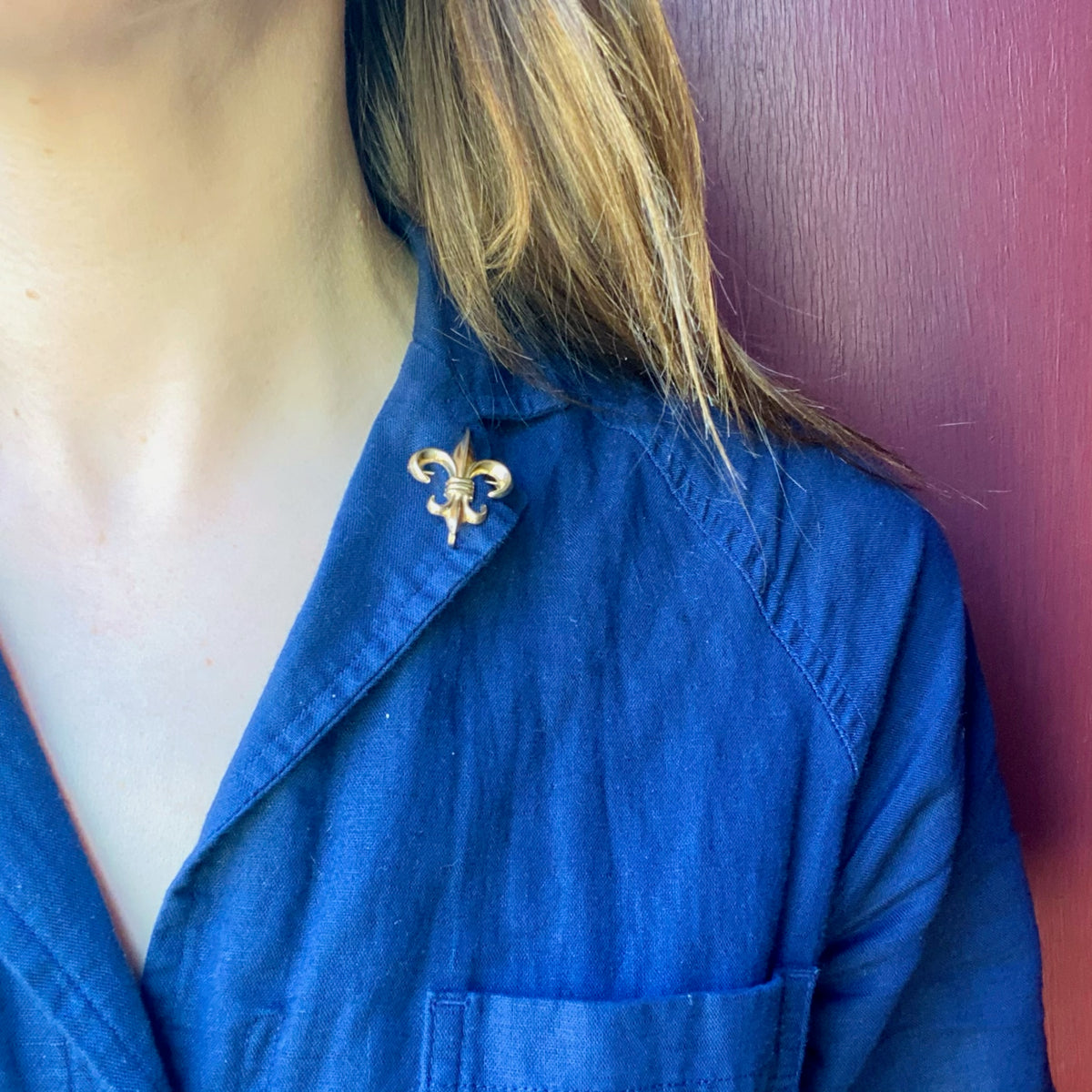 Fleur de Lis Chatelaine Brooch by Carl-Art Co.