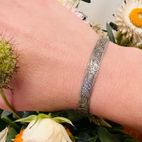 The Art Nouveau Patterned Sterling Bangle from Allie B.