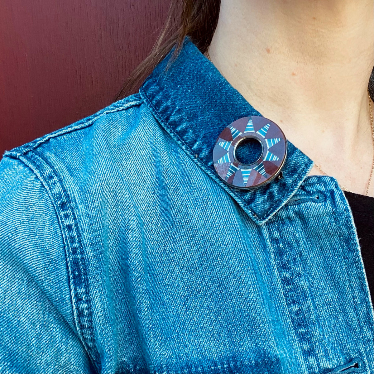 Incredible Geometry Scottish Pebble Brooch