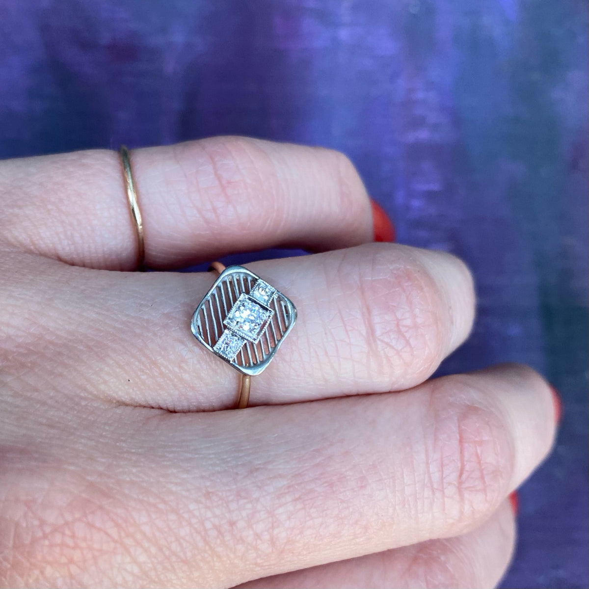 Jaunty Set Diamond Deco Ring