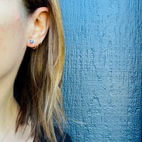 Velvety Twilight Blue Sapphire Stud Earrings