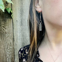 Quartz Crystal Cylinders & White Gold Earrings by brunet