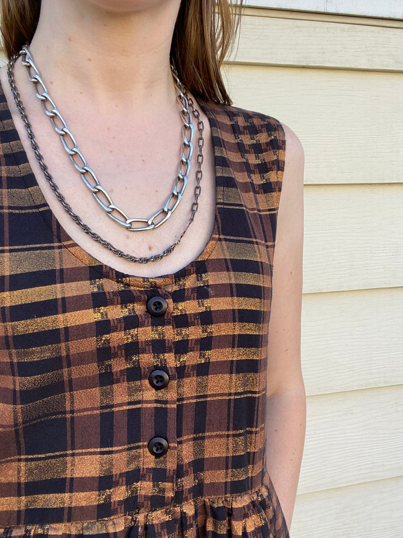 Vintage Italian Lorenzo Curb Chain Necklace