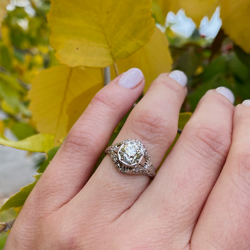 Exquisite Edwardian Engagement Ring with 1.09ct Diamond