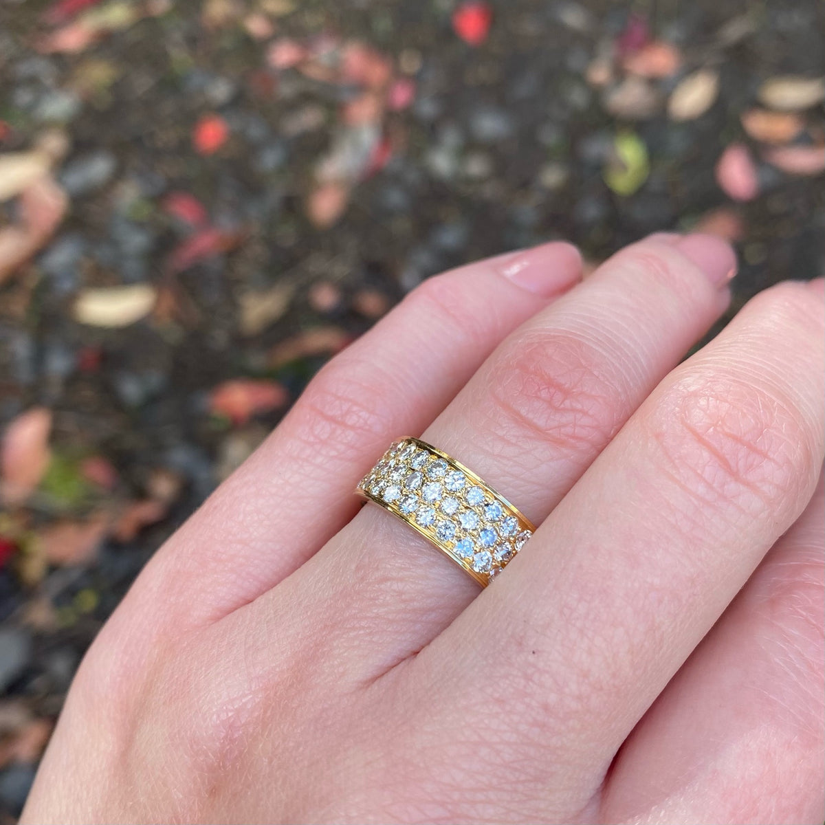 Wide 18k Gold Diamond Eternity Band