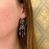 Outstanding Cut Steel Chandelier Earrings