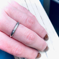 Tulip Detail White Gold & Diamond Wedding Band