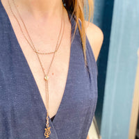 Long Victorian Slide Chain with Tiny Pearls