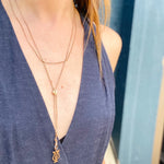 Long Victorian Slide Chain with Tiny Pearls