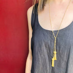 Sassy Tassels Lariat Chain Necklace