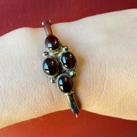 Gorgeous Garnet Silver Gilt Bangle Bracelet
