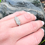Trim Edwardian Diamond Band in Platinum & Gold