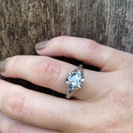 Glacial Blue Aquamarine in Fanciful Filigree