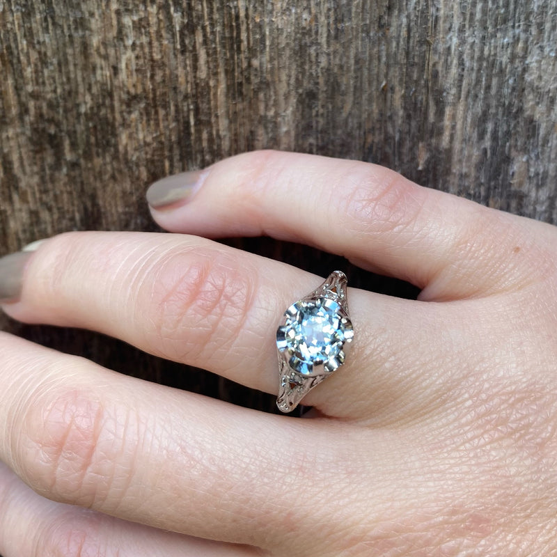 Glacial Blue Aquamarine in Fanciful Filigree