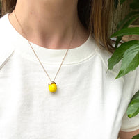 Vintage Glass and Gold Apple Pendant