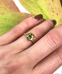 Vintage Peridot Solitaire Engagement Ring