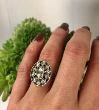 Unique Deco White Gold and Diamond Ring