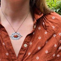 Turkman Pendant in Silver and Carnelian