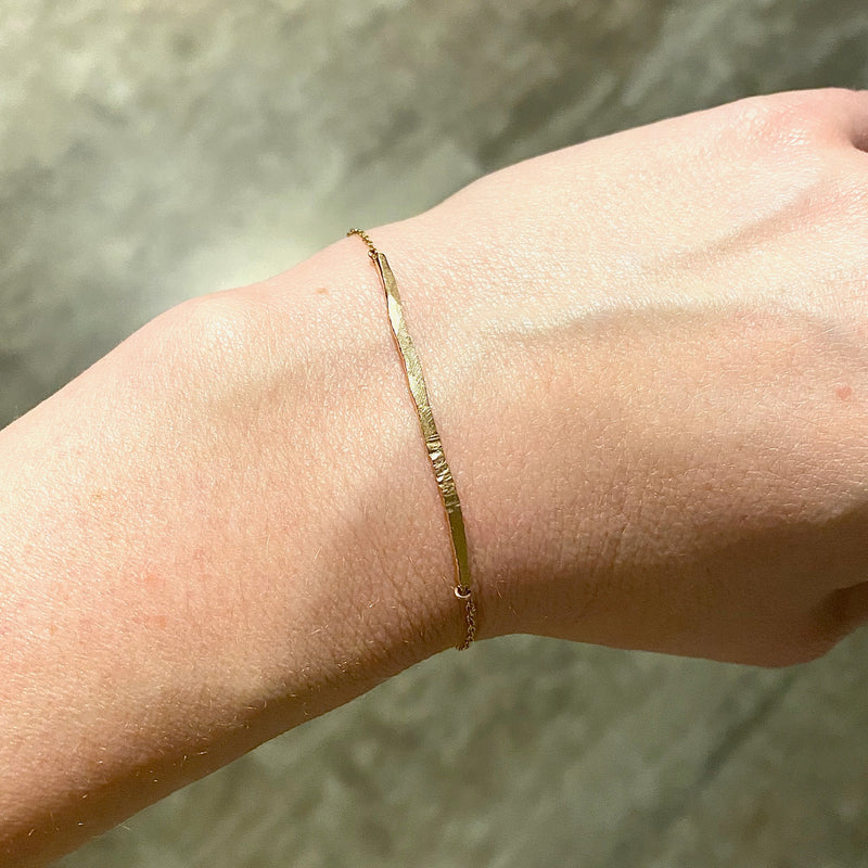 Hammered Rose Gold Bar Bracelet by brunet