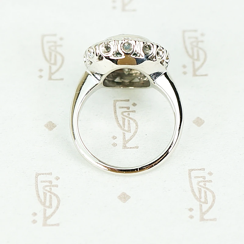 Icy Aquamarine Diamond Halo Cocktail Ring