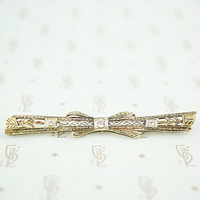 Art Deco Filigree Bow & Arrow Bar Pin