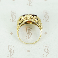 Arts and Crafts Lotus Blossom Citrine Ring
