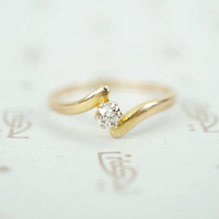 Adorable Edwardian Crossover Diamond Solitaire