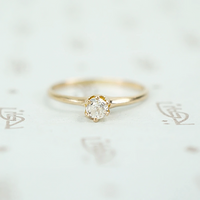 Petite Antique Old European Cut Diamond Solitaire