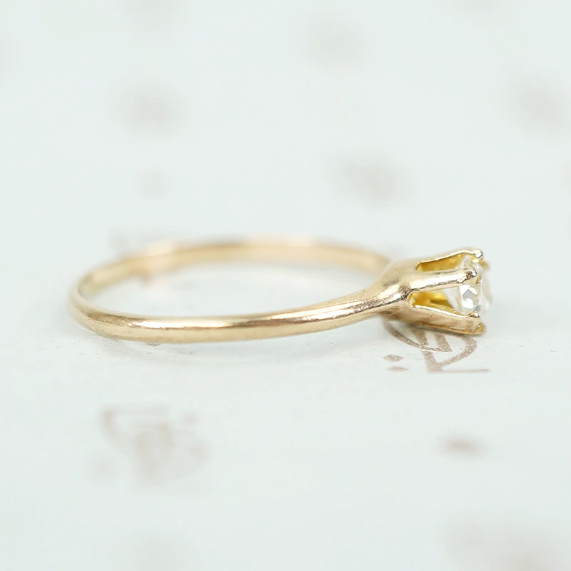 Petite Antique Old European Cut Diamond Solitaire