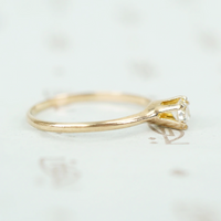 Petite Antique Old European Cut Diamond Solitaire