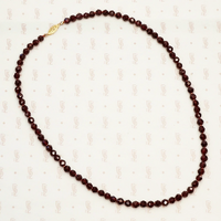 Pretty Strand of Hand Knotted Faceted Garnet Beads