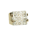 retro wide gold band set with 26 rose cut diamonds