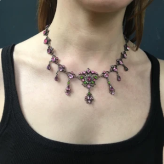 Early French Silver and Paste Necklace