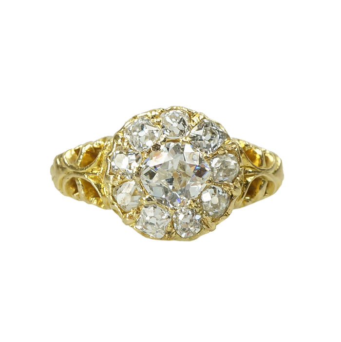 Chunky Old Mine Diamond Ring - Gem Set Love