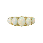 Lustrous Antique Opal and Rose Cut Diamond Ring - Gem Set Love